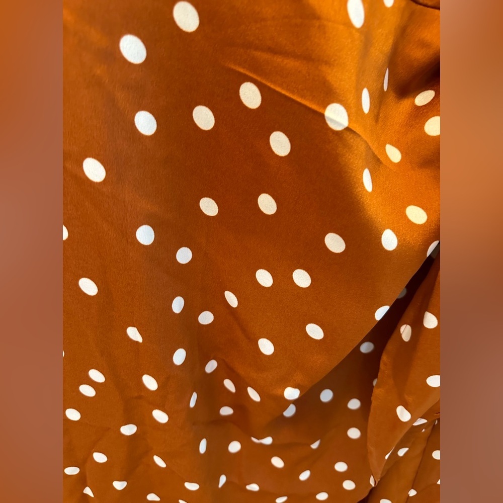 NWT Satin Polka Dot Wrap Dress - Picture 6 of 7